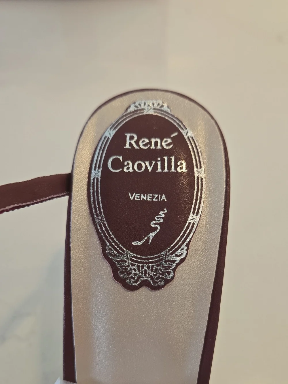 Rene Caovilla Margot Burgundy Sandal